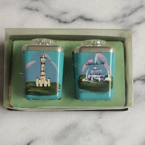 Vintage Blue Salt and Pepper Shakers